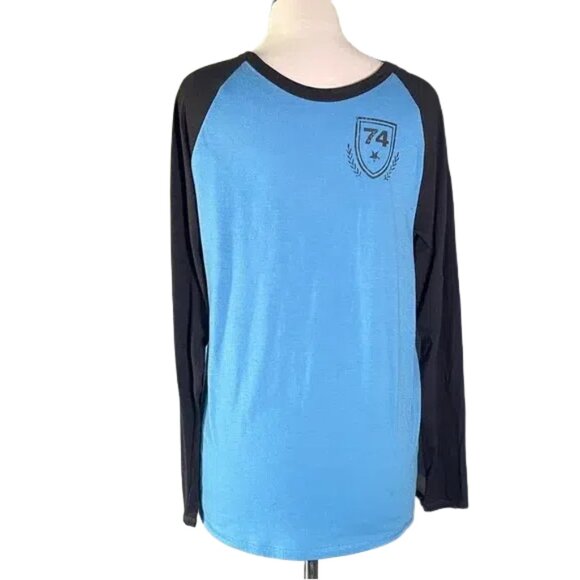 Cherokee Blue and Black Long Sleeve Tee - Picture 1 of 2